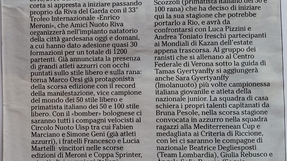rassegna stampa: l'Adige sabato 17 ottobre 2015
